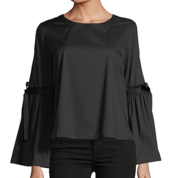 Laundry By Shelli Segal Tops - Laundry By Shelli Segal Tie-Sleeve Crop Poplin Top
